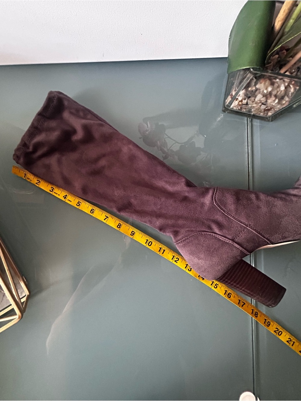 Knee High suede pull on stretch boots Grey Size 7.5 or 8 / 38 EU Boden - Picture 13 of 16